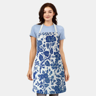 Tablier Modèle floral bleu