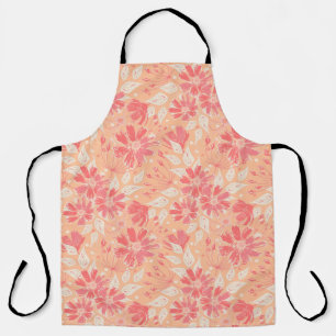 Tablier Modèle floral dans les teintes pêche à la mode
