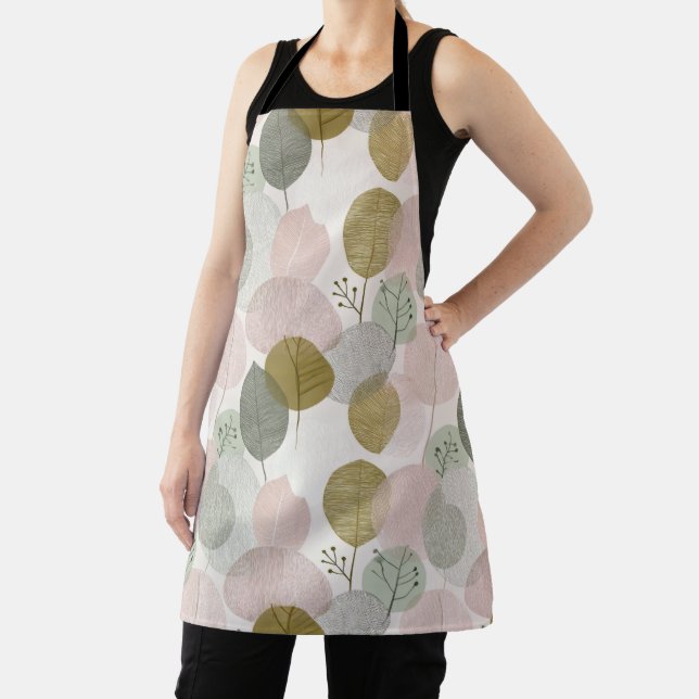 Tablier Modern Spring Botanical All-Over Print Apron (Insitu)