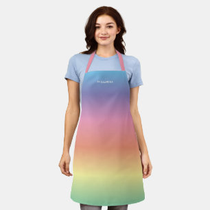 Tablier Moderne élégant Pastel Rainbow Ombre