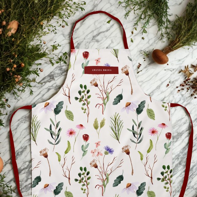 Tablier Moderne Fleur sauvage Floral Grace Chic tendance (Créateur téléchargé)