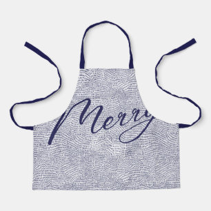 Tablier Moderne Fun Blue Doodle Joyeux Noël