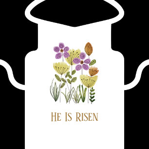 Tablier Moderne Il Est Ressuscité Pâques Floral