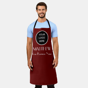 Tablier Moderne minimaliste Bourgogne Logo personnalisé Mo