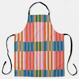 Tablier Moderne Plaid Orange, Rose, Bleu, Vert