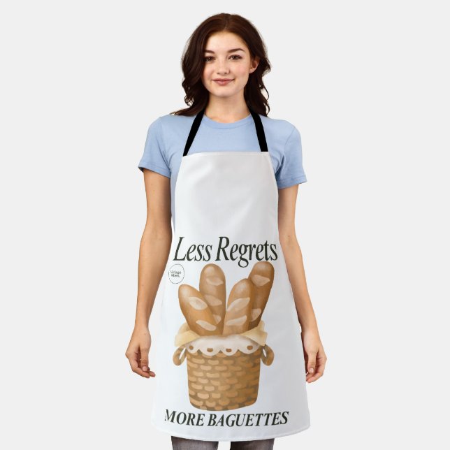 Tablier Moins De Regrets Plus De Baguettes Drôle Pain Fran (Porté)