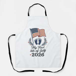 Tablier Mon premier 4 juillet 2026 bébé vintage patriotiqu