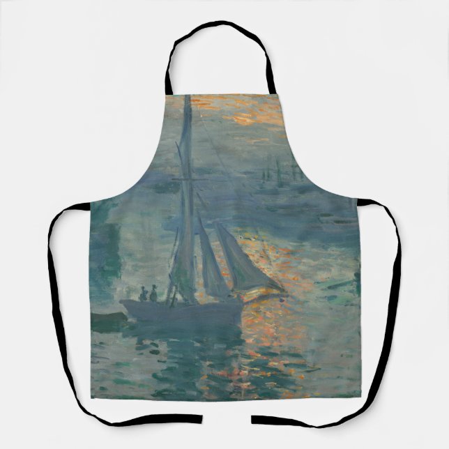 Tablier Monet Sunrise Marine Impressionnisme peinture (Recto)
