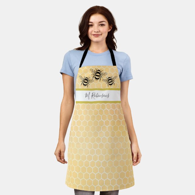 Tablier Monogram Bee Honeycomb Miel abeille  (Porté)