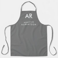 Monogram Grey Modern Nom personnalisé
