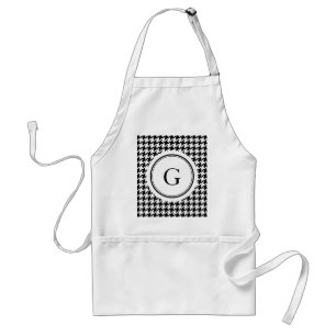 Tablier Monogramme blanc noir chic de motif de