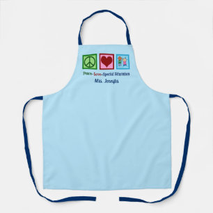 Tablier Monogramme bleu de l'enseignant de l'éducation spé