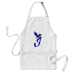 Tablier Monogramme Bluebird Initial I Élégant