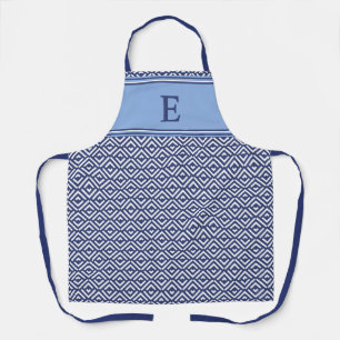 Tablier Monogramme Chevron Géométrique Bleu Marine