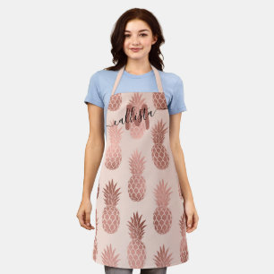 Tablier Monogramme d'ananas d'été pour Rose tropical fille