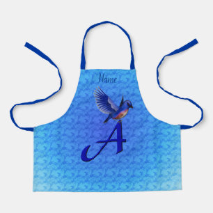 Tablier Monogramme de Bluebird Initial A Votre Nom Apron