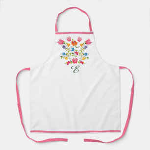 Tablier monogramme de broderie florale