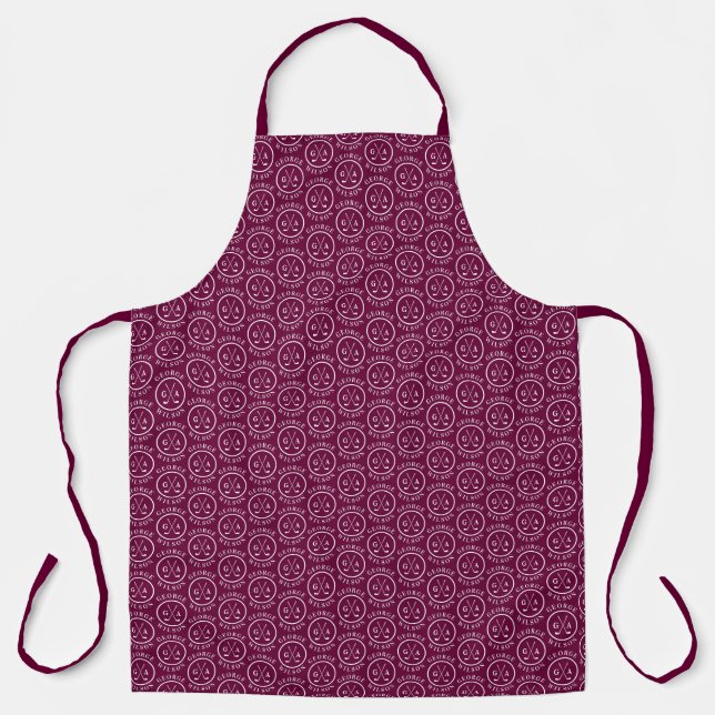 Tablier Monogramme de golf personnalisé Nom Burgundy Golf  (Recto)
