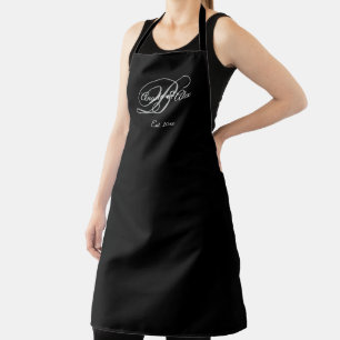 Tablier Monogramme de mariage et d'anniversaire de mariage