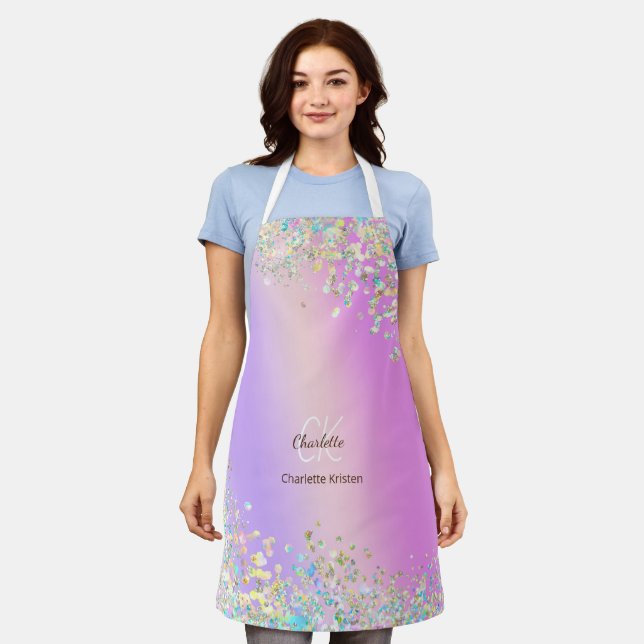 Tablier Monogramme de Parties scintillant Holographique vi (Porté)