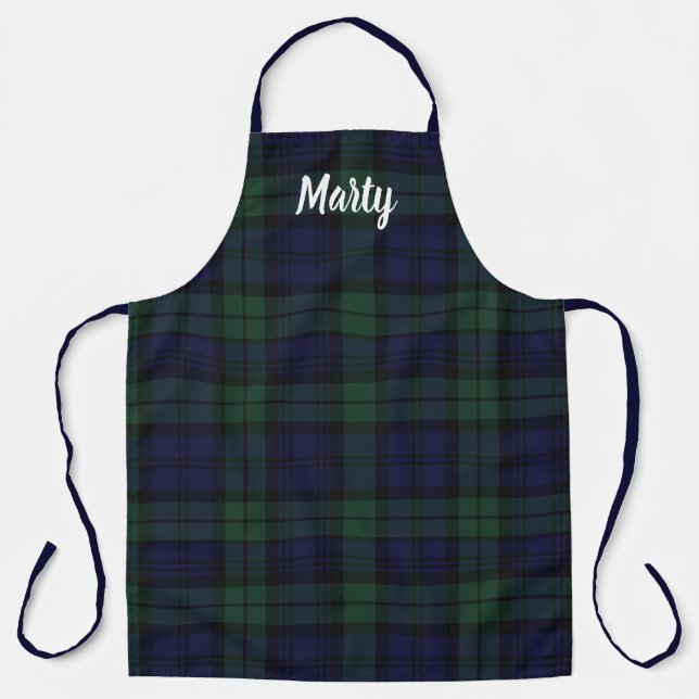 Tablier Monogramme de tartan noir (Recto)
