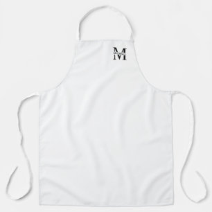 Tablier Monogramme et nom personnalisés blancs