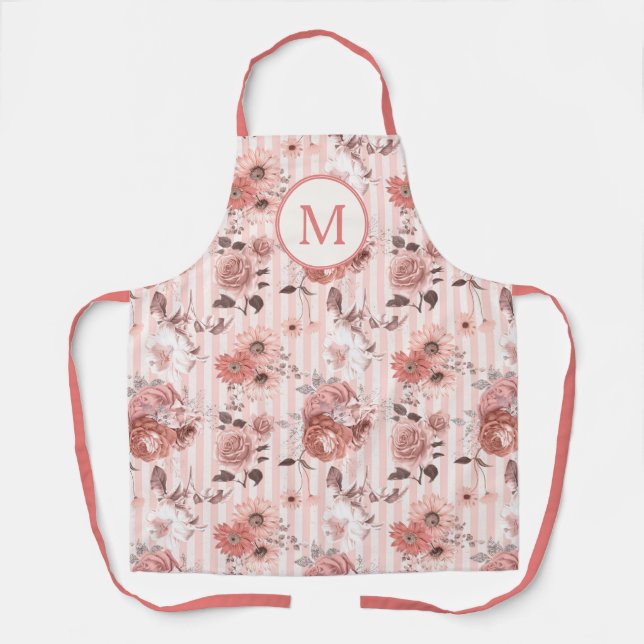 Tablier Monogramme floral Rose poussiéreux (Recto)