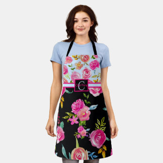 Tablier Monogramme floral très élégant