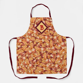 Tablier Monogramme Funny Tasty Bacon Motif