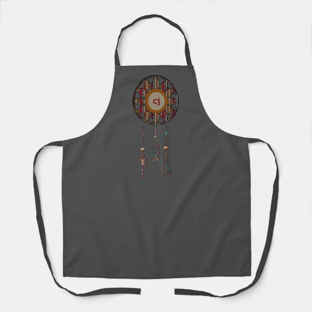 Tablier monogramme gris foncé avec Dreamcatcher (Recto)