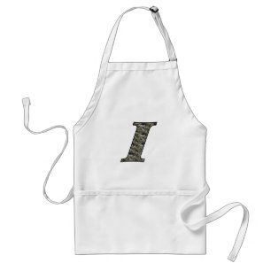 Tablier Monogramme Initial I Hydrangea Floral Apron