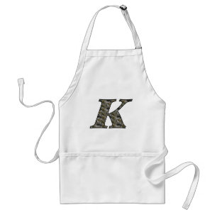 Tablier Monogramme Initial K Hydrangea Floral Apron