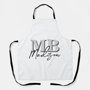Tablier Monogramme initial minimaliste moderne