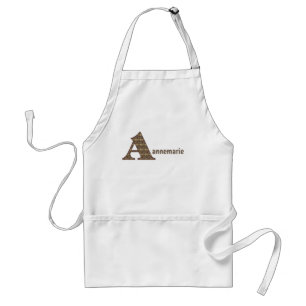 Tablier Monogramme Initiale A Nom Floral Personnalisé