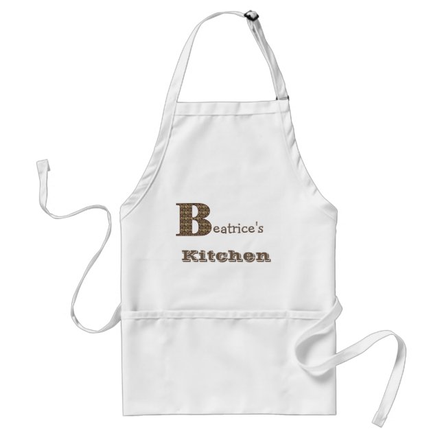Tablier Monogramme Initiale B Floral Personnalisé (Devant)