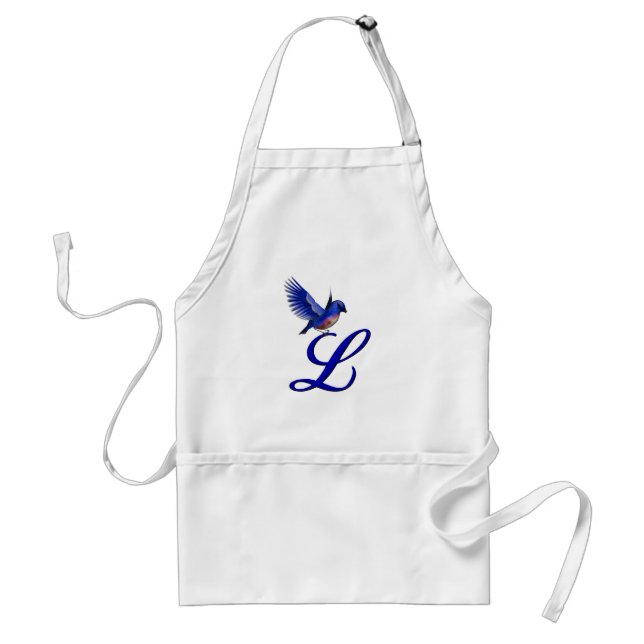 Tablier Monogramme initiale L Bluebird (Devant)