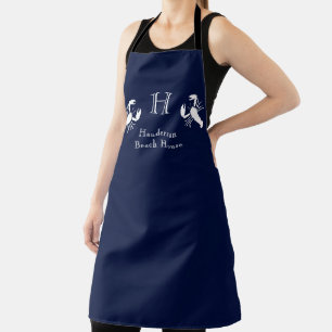 Tablier Monogramme Marine Bleu Bleu Homard Nautique