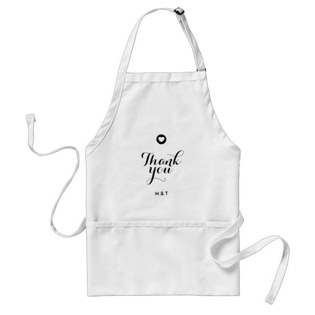 Tablier Monogramme minimaliste Coeur Couples personnalisés (Devant)