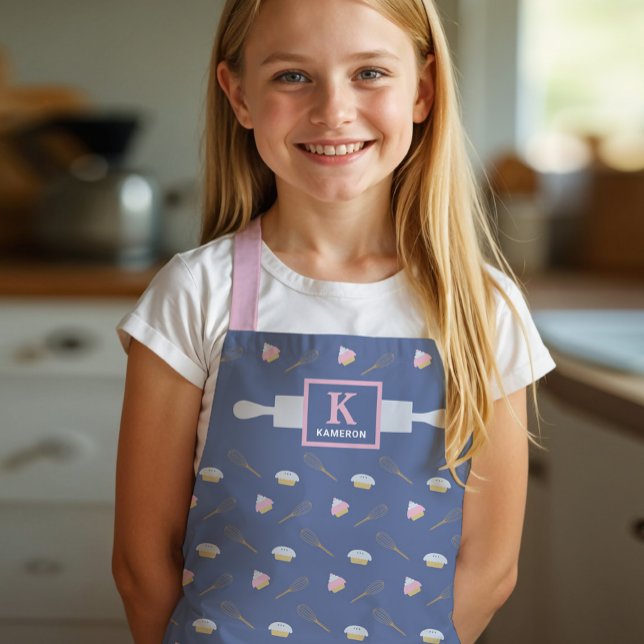 Tablier Monogramme Motif Cupcake (Créateur téléchargé)