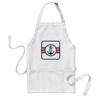 Tablier Monogramme nautique de rouge et de bleu marine