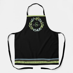 Tablier Monogramme Nom Floral Grand-mère Citation d'amour