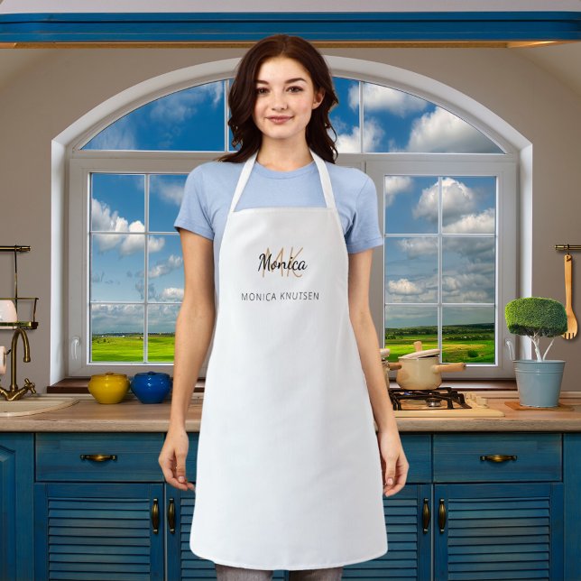 Tablier Monogramme nom marque commerciale couleur (Créateur téléchargé)