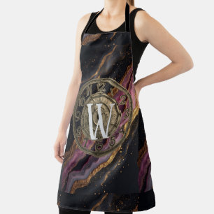 Tablier Monogramme personnalisé Agate Rose Métal Rustique 