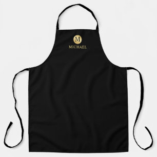 Tablier Monogramme personnalisé de luxe noir et or