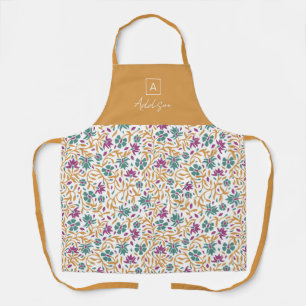 Tablier Monogramme personnalisé d'impression couleur or vi