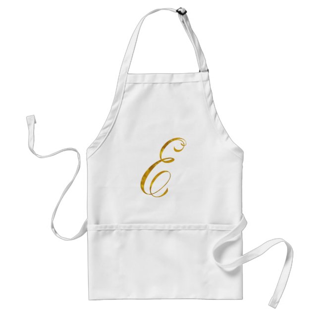 Tablier Monogramme personnalisé E Faux Monogrammes Gold Fo (Devant)