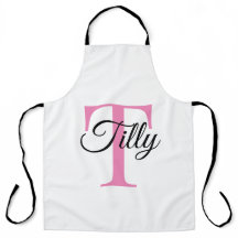 Monogramme Personnalisé En Poudre Pink Apron