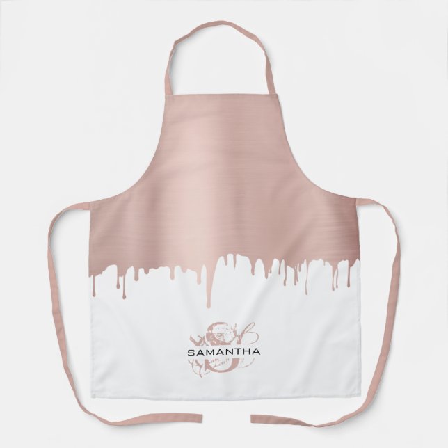 Tablier Monogramme Rose tendance Pink Gold (Recto)