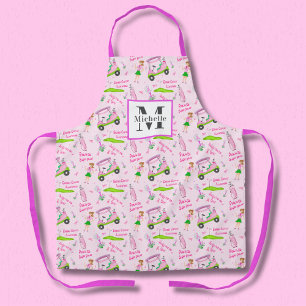 Tablier Monogramme Swing Pink Golfeuse Sensibilisation au 