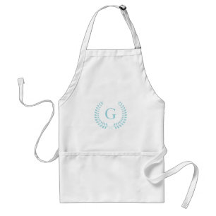 Tablier Monogramme turquoise jaune en pastel chic de